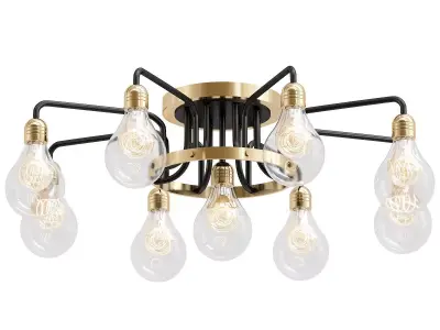 alonzo-3983-9c nine light ceiling fixture gold 3D model