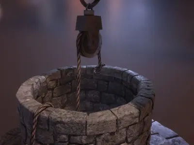 Medieval Well - PBR Low-poly 3D model