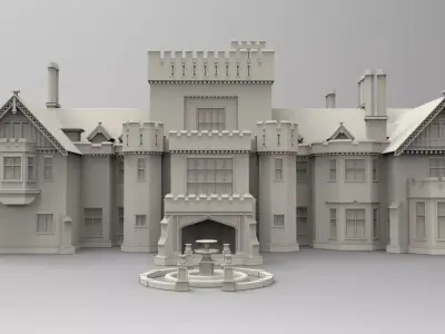 X-mansion - High poly castle 3D model