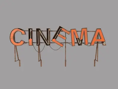 Old Cinema Sign  3D model