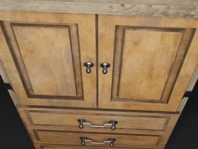 table wooden cabinet Free 3D model