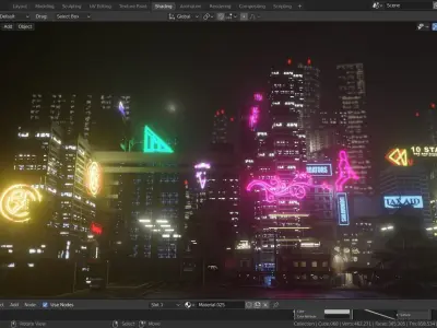 cyberpunk city 3D model