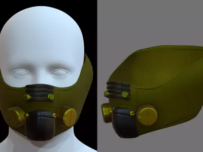 Gas mask helmet 3d model scifi Low-poly  Low-poly 3D model 223