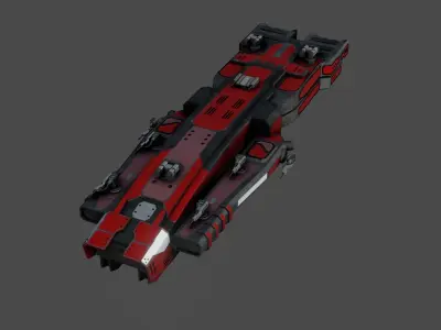 Sci-Fi  Space Ship  Predator - LowPoly - PBR - GameReady Low-poly 3D model