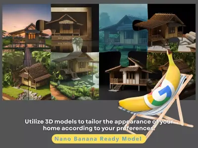 Tropical Ricefield Cabin - Home at Weekend Series 3D model