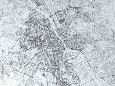 Warsaw Road Network and Streets 3D model