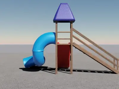 Slide 3D model playground Low-poly 3D model