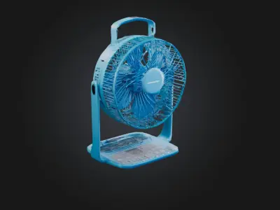 Portable fan Low-poly 3D model