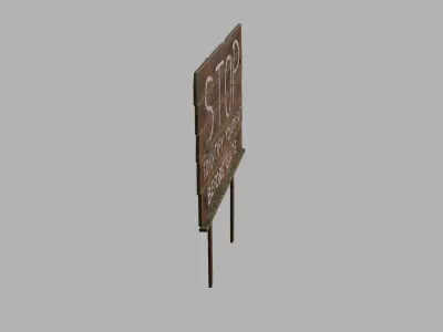 Stop sign Low-poly 3D model