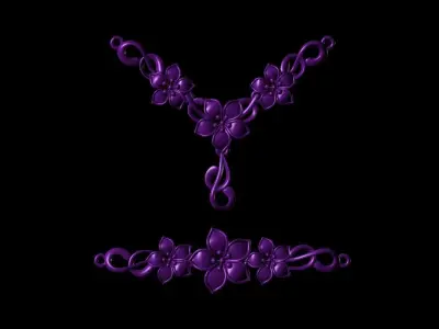 Ultra Light charms pendant necklace 3D Model 3D print model