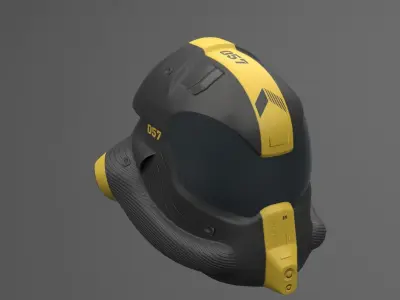 Sci-fi Helmet Low-poly 3D model
