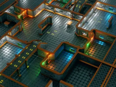 Modular RPG Game Environment - Low Poly - PBR - GameReady Low-poly 3D model