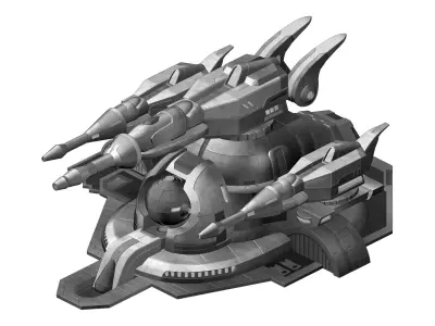Spaceship - guardian turret 04 3D model