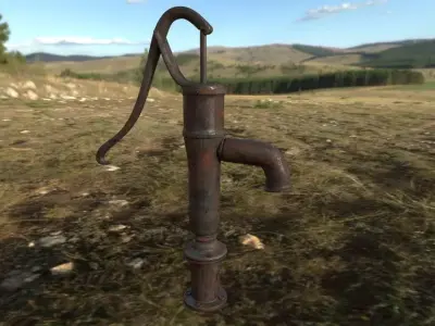 HandPump water tap with handle 3D model