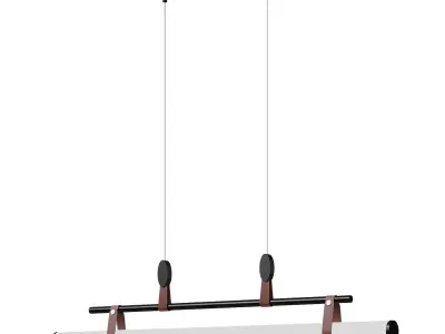Minimalist lamp with leather accents 3D model
