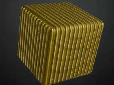 Golden Metal Corrugated PBR Seamless Texture