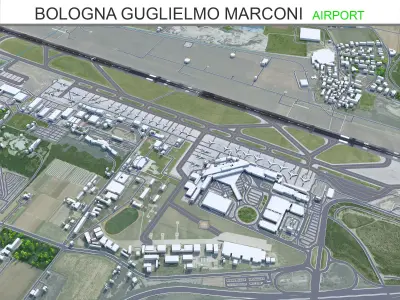 Bologna Guglielmo Marconi Airport 10km Low-poly 3D model