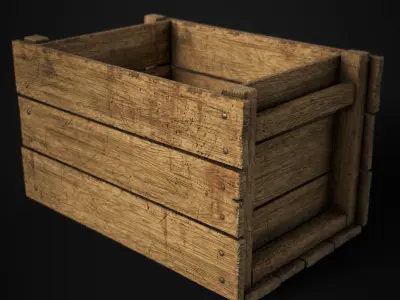 Old Wood Crate 1 Low-poly 3D model