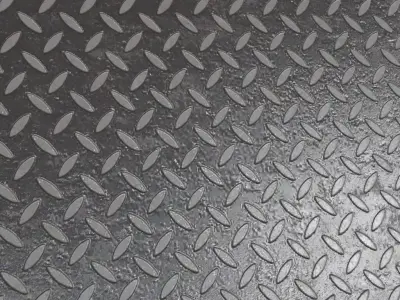 Dirty Realistic Metal Treadplate PBR Seamless Texture