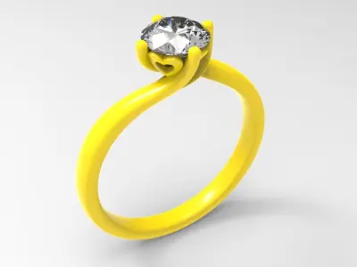 twisted prong ring 3D print model