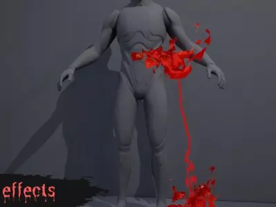 Stylized Blood VFX Low-poly 3D model