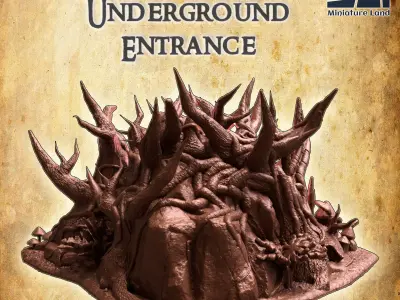 Forest Underground Entrance  Tabletop Terrain 28 mm 3D print model