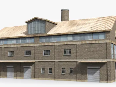 Factory x3 Low-poly 3D model purchase