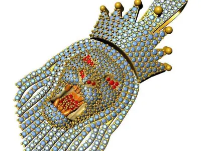 HIP HOP LION KING JEWELLERY 3D model