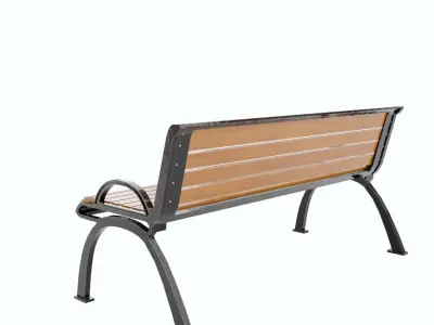 Street Bench V2 Low-poly 3D model