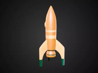 Wooden Rocket Nexus Low-poly 3D model