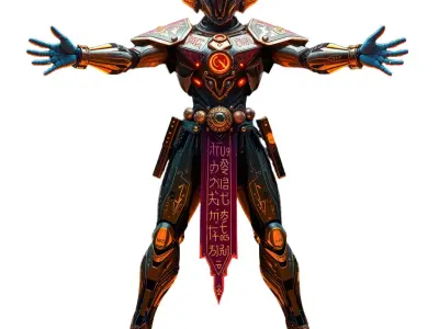 Cybernetic Warrior Armor model pack Low-poly 3D model