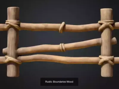 Rustic Timber Barrier Collection 3D Model Pack