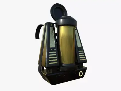 SciFi Backpack J03 Black Gold - Fashion Character Design Low-poly 3D model