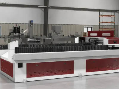  Red CNC Laser Cutting Machine with Aluminum Sheet 