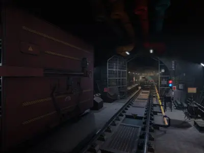 Modular Underground Tunnels for Unity Low-poly 3D model