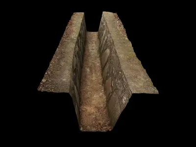 Anydrafts Street gutter 01 Low-poly 3D model