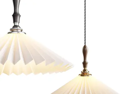 Vintage Pleated Pendant Lampshade Chandelier 3D model