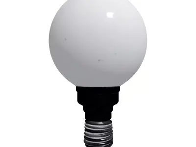 Modern Spherical LED Light Bulb E14 Low-poly 3D model