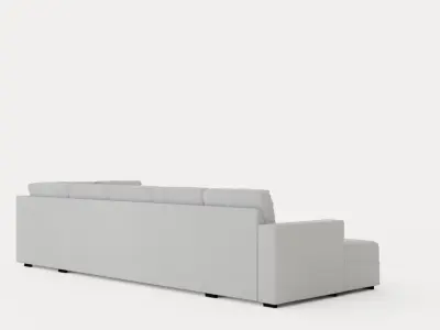 Crazy U Sofa Xl Divan Left Light Gray Low-poly 3D model