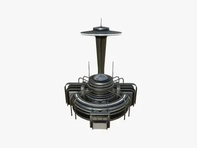 SciFi Facility D09 Dark Metal - Sci Fi Exterior Design Low-poly 3D model