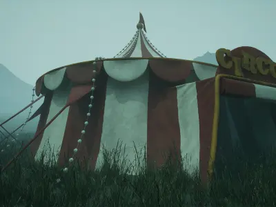 Abandoned Amusement Park Props Low-poly 3D model