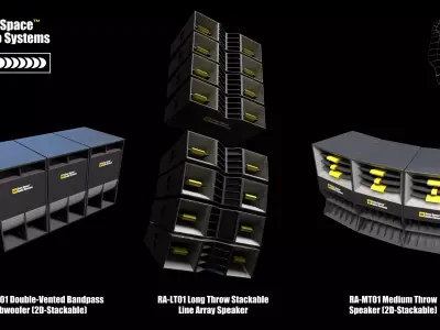 RaveSpace PA Free Audio Systems Speaker Set Free low-poly 3D model