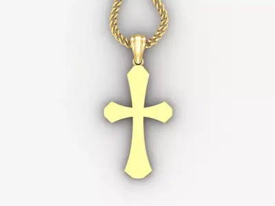 Light Gold 18K Cross Pendant 1CP041 3D print model
