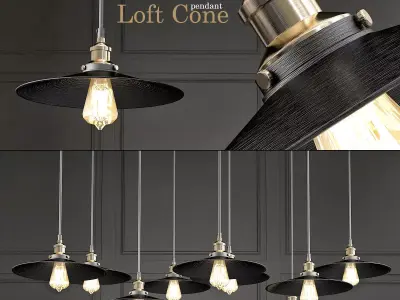 Loft Cone Pendant 30 3D model