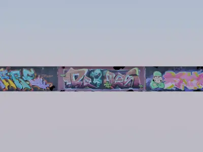 Big graffiti wall V 3D model