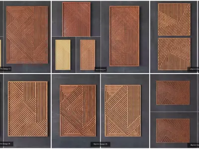 Wooden Wall Deco 3D Model Pack
