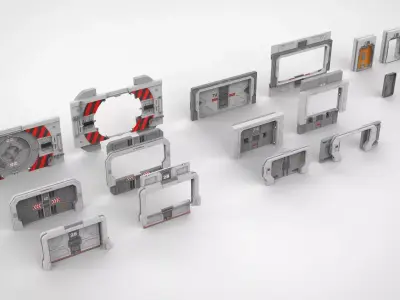 Sci-fi door collection 2 3D model