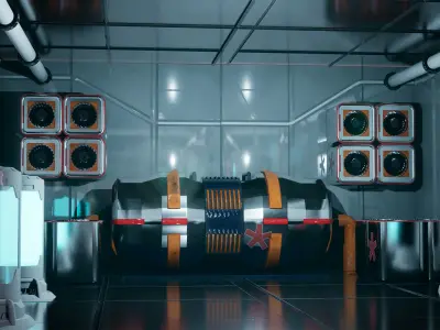 SciFi Industrial Environment 15 Assets Low-poly 3D model