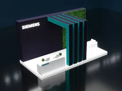 booth 6x3 open 3 side  3D model