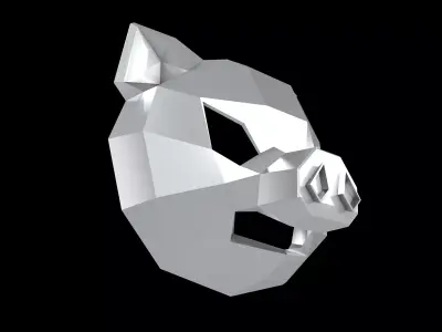 Lowpoly Pig Mask V1 006 Low-poly 3D model